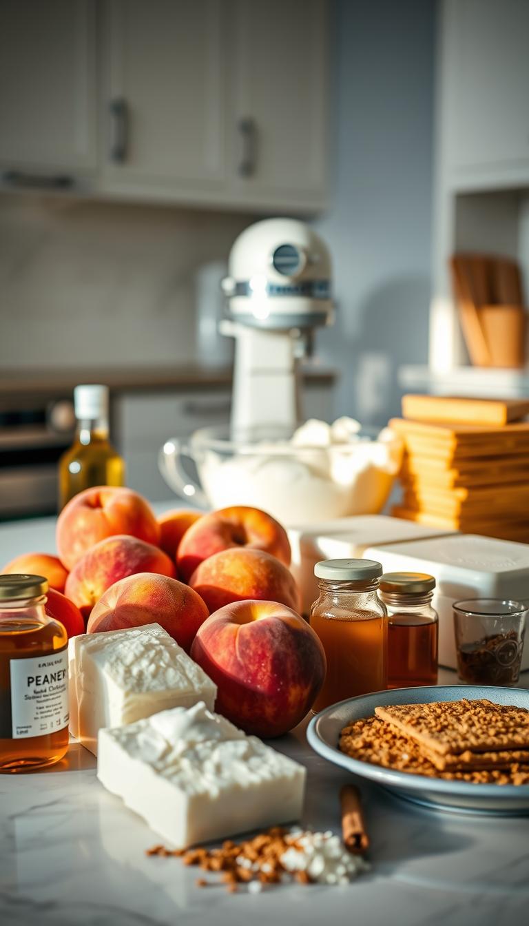 peach cobbler cheesecake bars ingredients