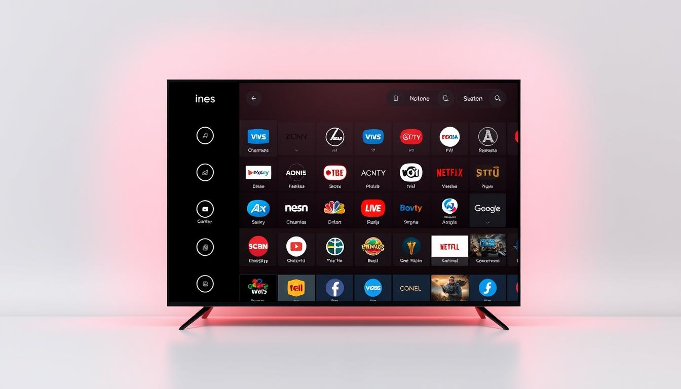 A sleek and modern IPTV service interface, showcasing the key features of Ines IPTV Grila against a clean, minimalist background. The interface displays a grid of channel logos, program guides, and customization options, all rendered in a stylish, high-contrast palette. Subtle lighting from the sides creates depth and highlights the intuitive, user-friendly layout. The overall impression is one of a powerful, yet elegant streaming solution tailored for the discerning Magyar viewer.