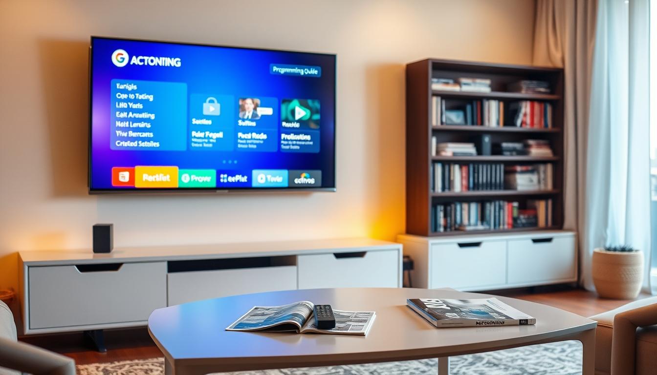 Guia de programação moderno na TV