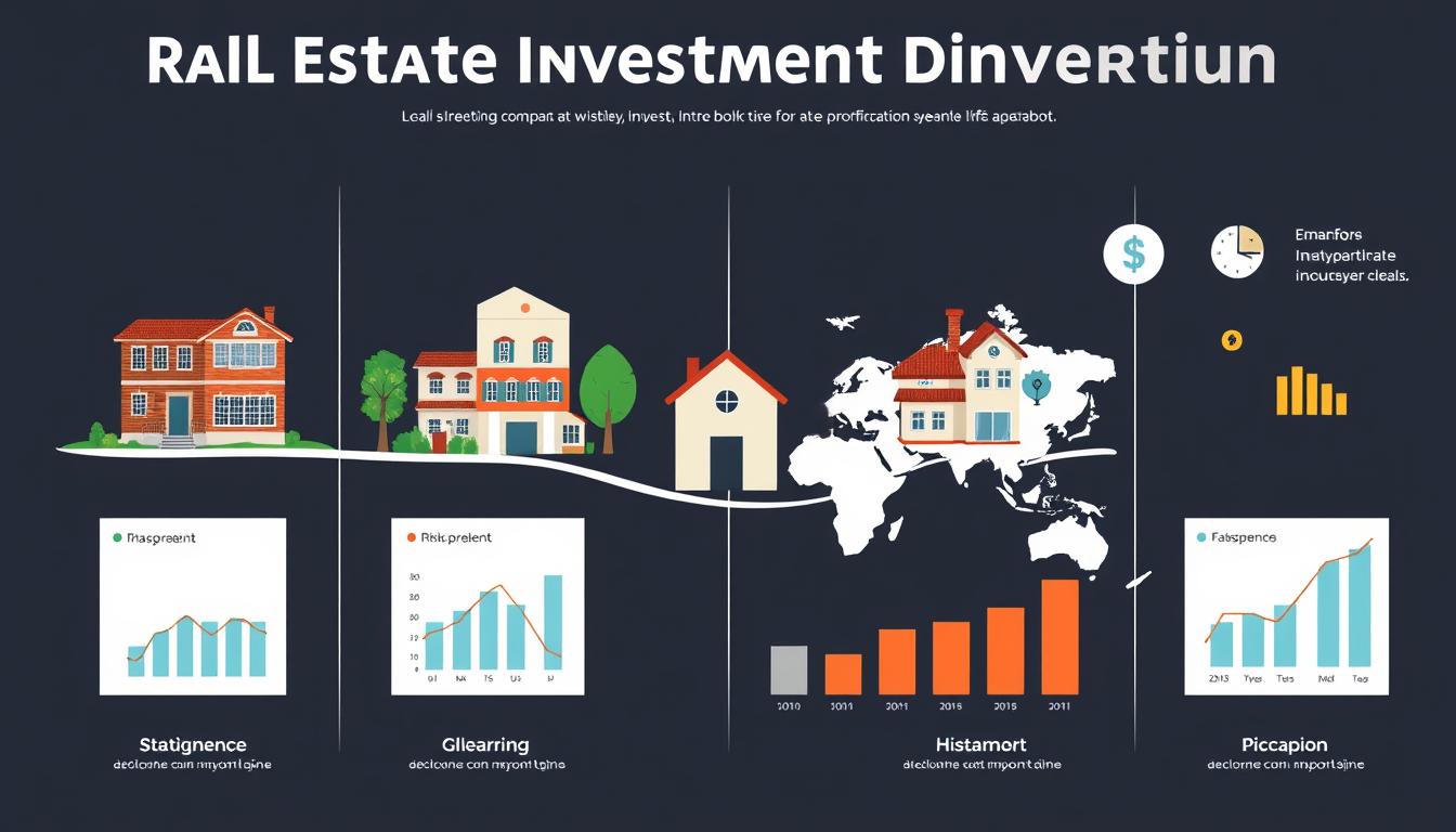 Real estate investment portfolio diversification concept