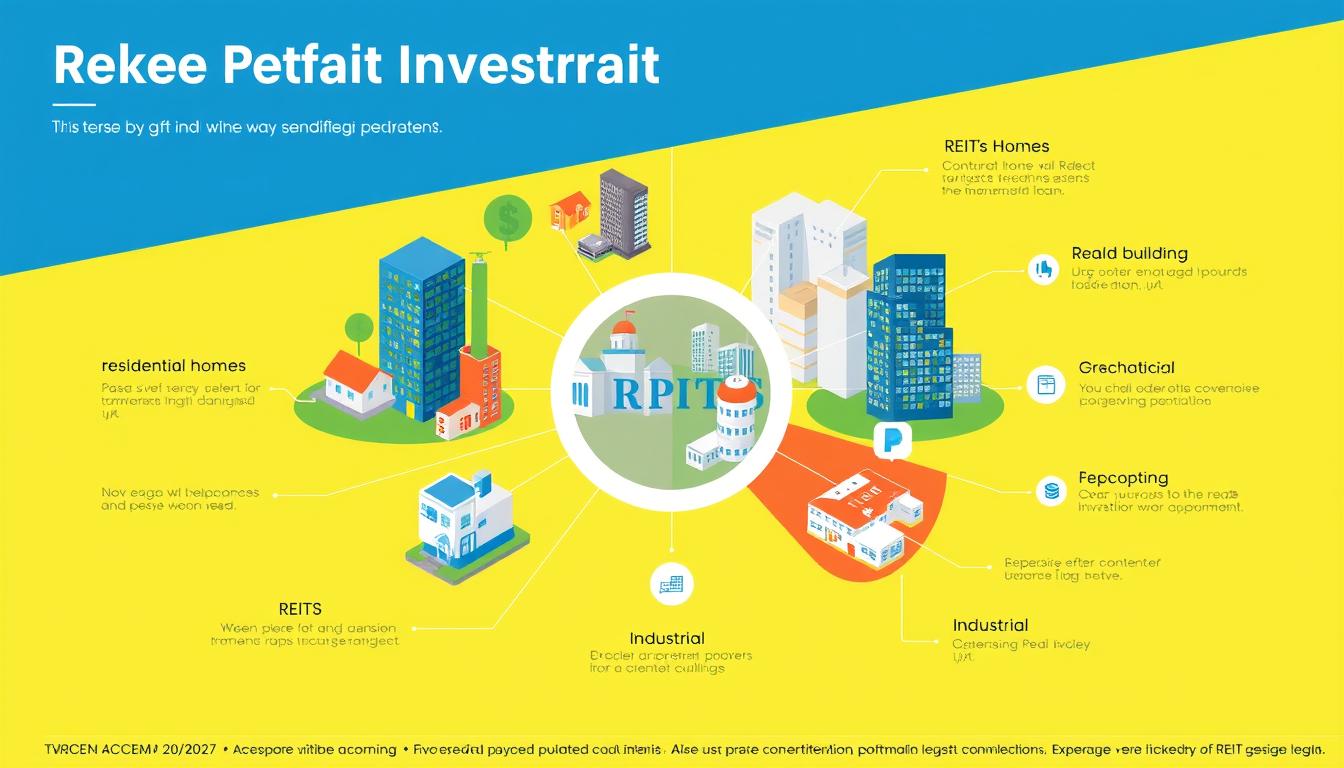 Diverse real estate investment portfolio visualization showing different property types