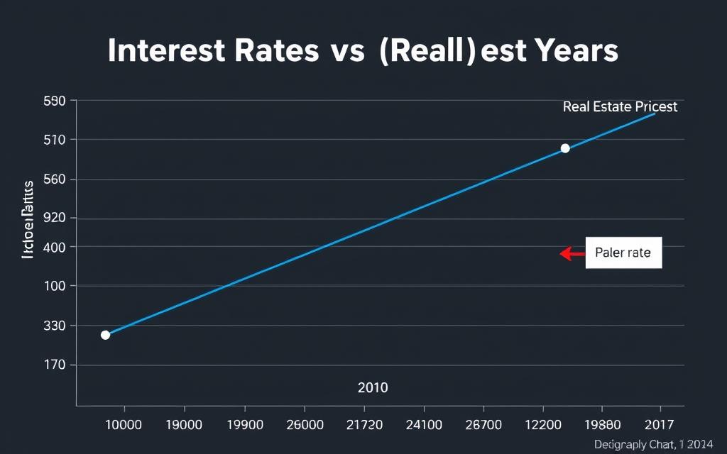 Chart showing correlation between interest rates and real estate prices