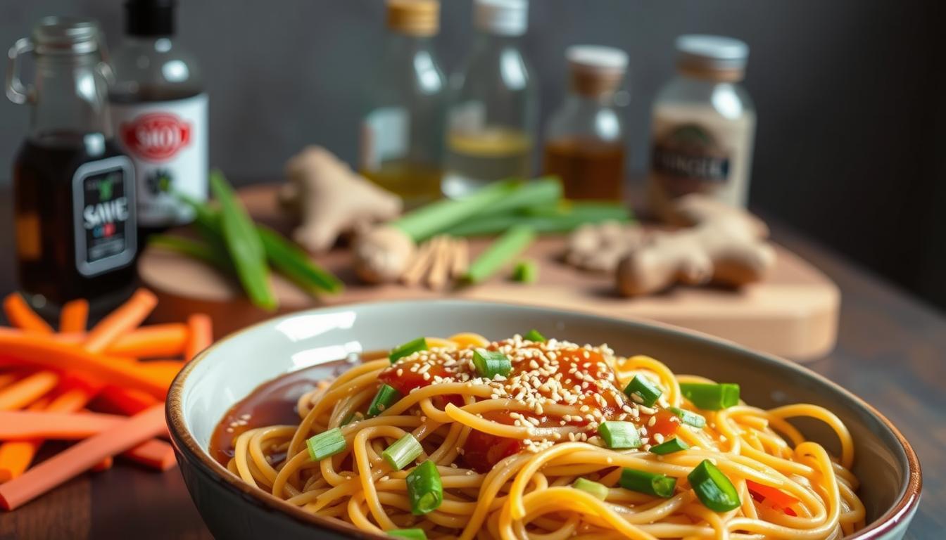 Vegan Sesame Noodles Meal Preparation
