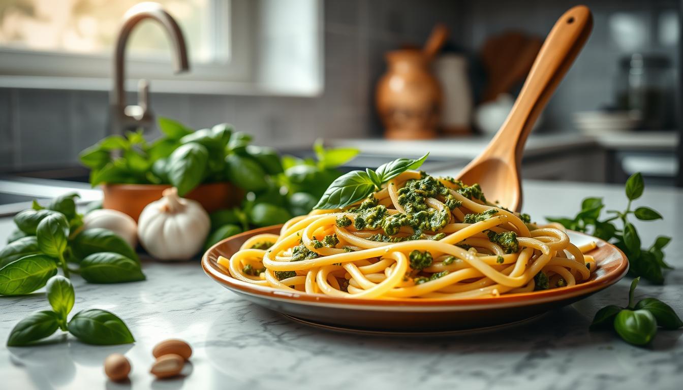 Creamy Pesto Pasta Preparation