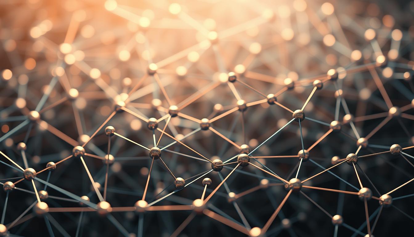 Affiliate marketing program networks commissions. Meticulously crafted 3D illustration showcasing an abstract network of interconnected nodes and pathways, symbolizing the intricate relationships and financial transactions within the affiliate marketing ecosystem. Crisp, high-contrast rendering with a polarized filter creates depth and highlights the dynamic, interconnected nature of this lucrative digital business model. Backlit by a warm, diffused light that casts subtle shadows, emphasizing the depth and dimensionality of the scene. Captured with a Sony A7R IV DSLR at 70mm, the image is sharply defined and clearly focused, inviting the viewer to explore the intricacies of the affiliate marketing landscape.
