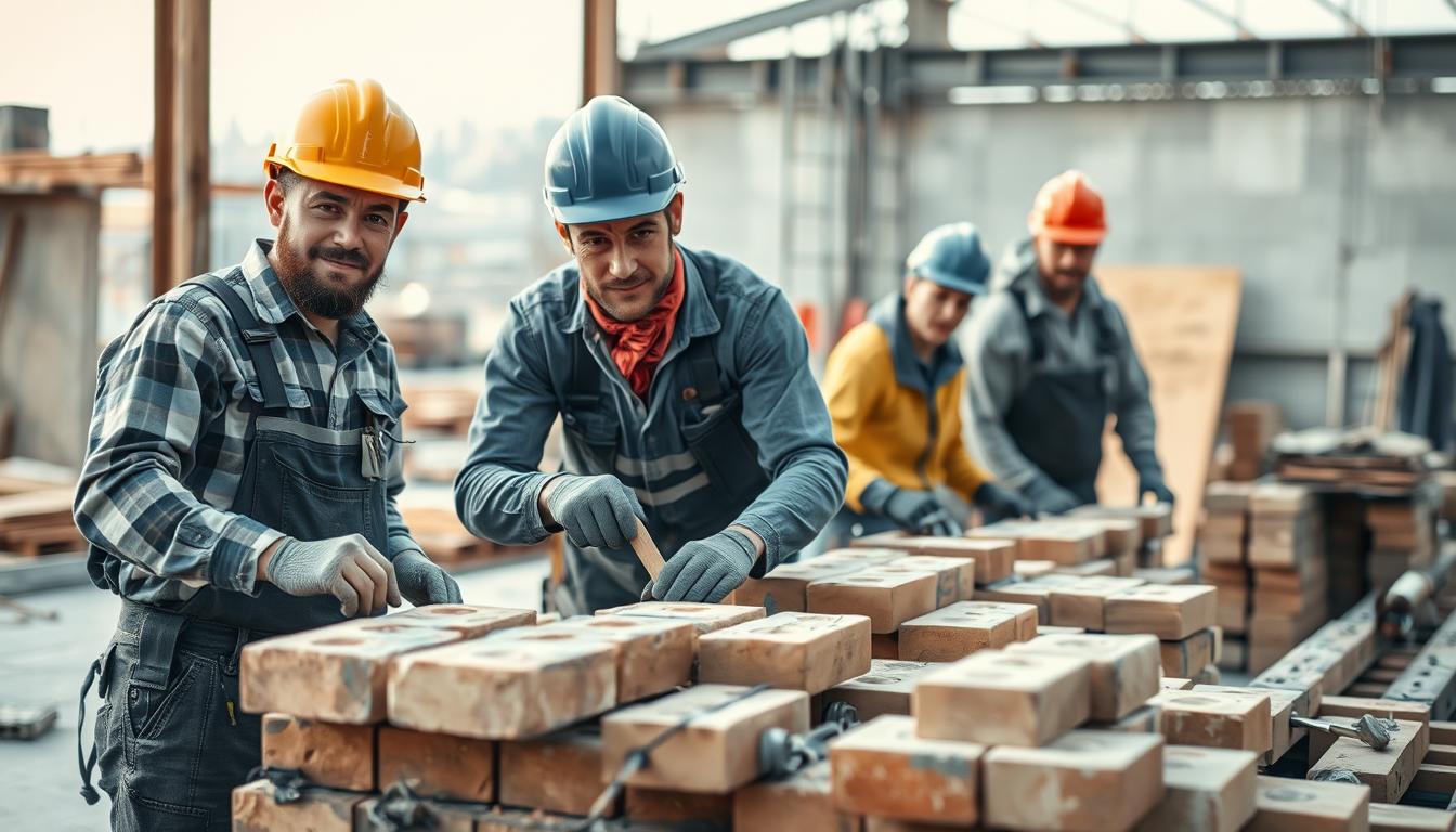 Bauhandwerker bei der Arbeit