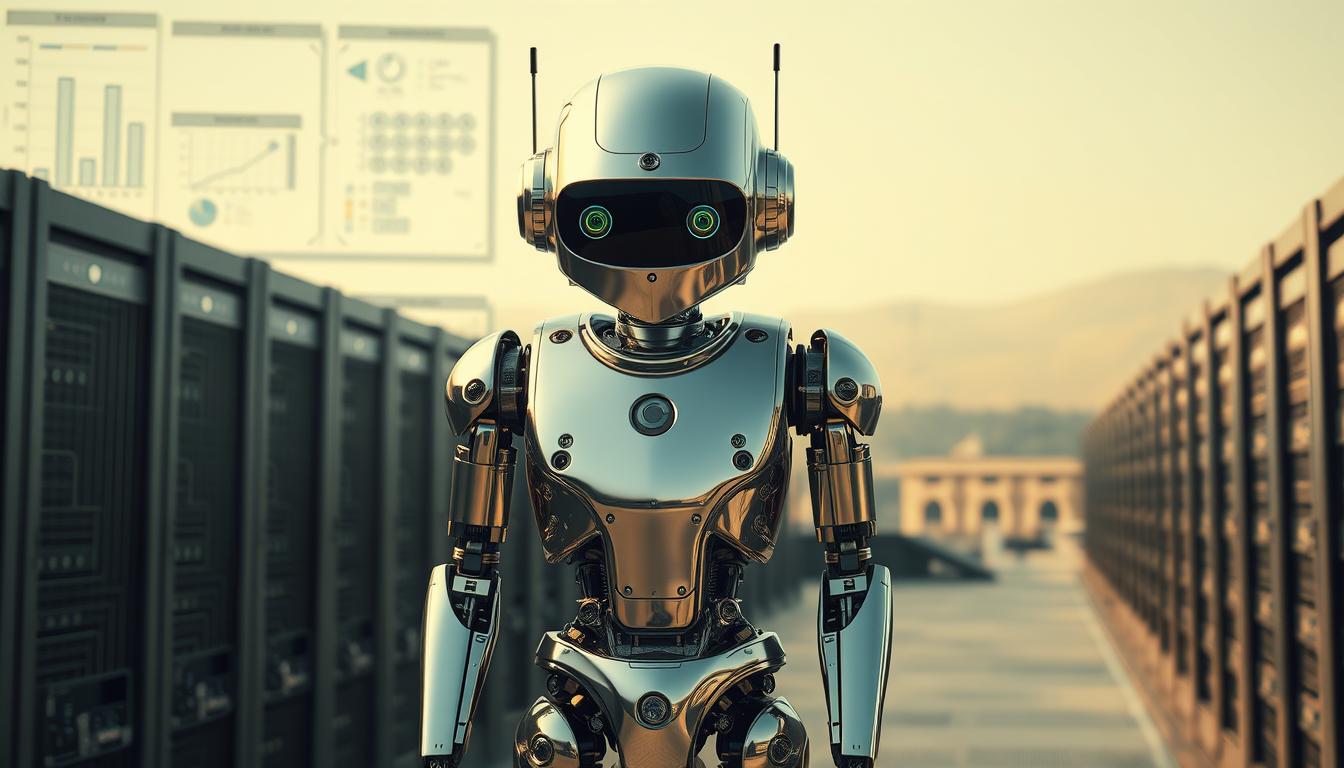 A meticulously engineered Bingbot standing tall, its sleek metallic frame gleaming under the crisp, polarized lighting. In the foreground, its intricate inner workings are visible, showcasing the evolution of its design since 2010. The mid-ground features a backdrop of technical schematics and data visualizations, providing a sense of the computational power that drives this advanced web crawler. In the distance, a subdued landscape of server racks and data centers hints at the expansive network Bingbot navigates, capturing the scale of its ongoing development. The overall scene conveys a balance of precision, power, and forward-thinking innovation, befitting the subject of this article section.
