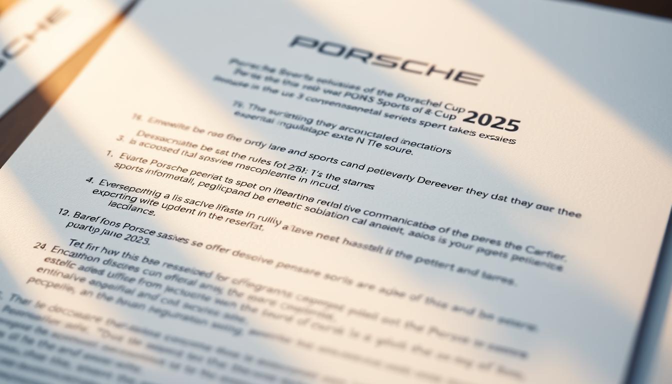Teilnahmebedingungen Porsche Sports Cup 2025