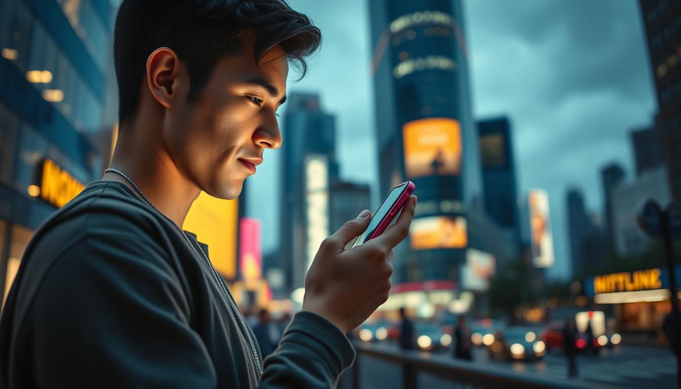 A vibrant and dynamic scene depicting the future of mobile commerce in the B2C market. A well-lit, high-resolution image captured with a Sony A7R IV camera and a 70mm lens, utilizing a polarized filter to enhance clarity and depth. In the foreground, a smartphone user effortlessly navigates through a sleek, user-friendly mobile shopping app, their face illuminated by the device's screen. The middle ground showcases an array of popular consumer products, seamlessly integrated into the mobile interface. In the background, a cityscape with modern skyscrapers and bustling streets serves as a backdrop, symbolizing the ubiquity of mobile commerce in the B2C landscape. The overall atmosphere conveys a sense of technological innovation, convenience, and the seamless integration of physical and digital shopping experiences.