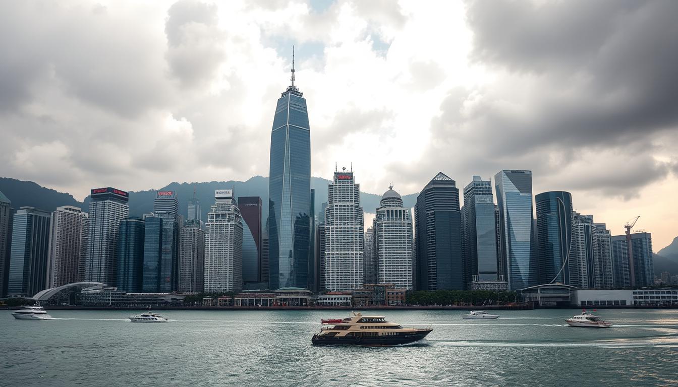 Hong Kong skyline with Victoria Harbor and financial district, showcasing its position among the top 10 countries to start a business
