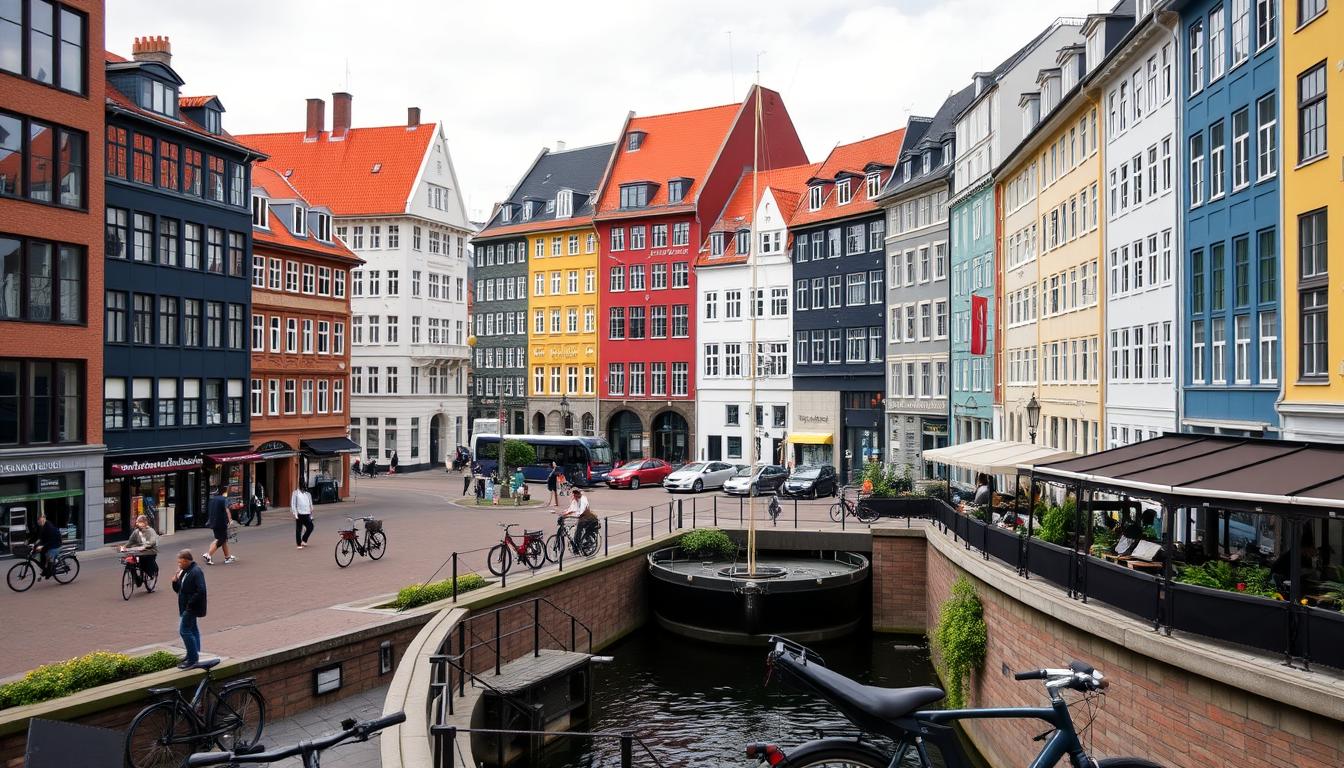Copenhagen business district with modern architecture and canals, highlighting Denmark as one of the top 10 countries to start a business