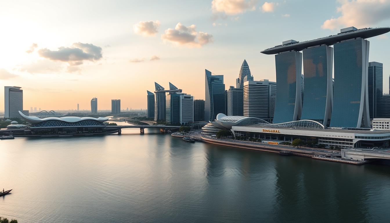 Singapore skyline with Marina Bay Sands and business district, representing one of the top 10 countries to start a business