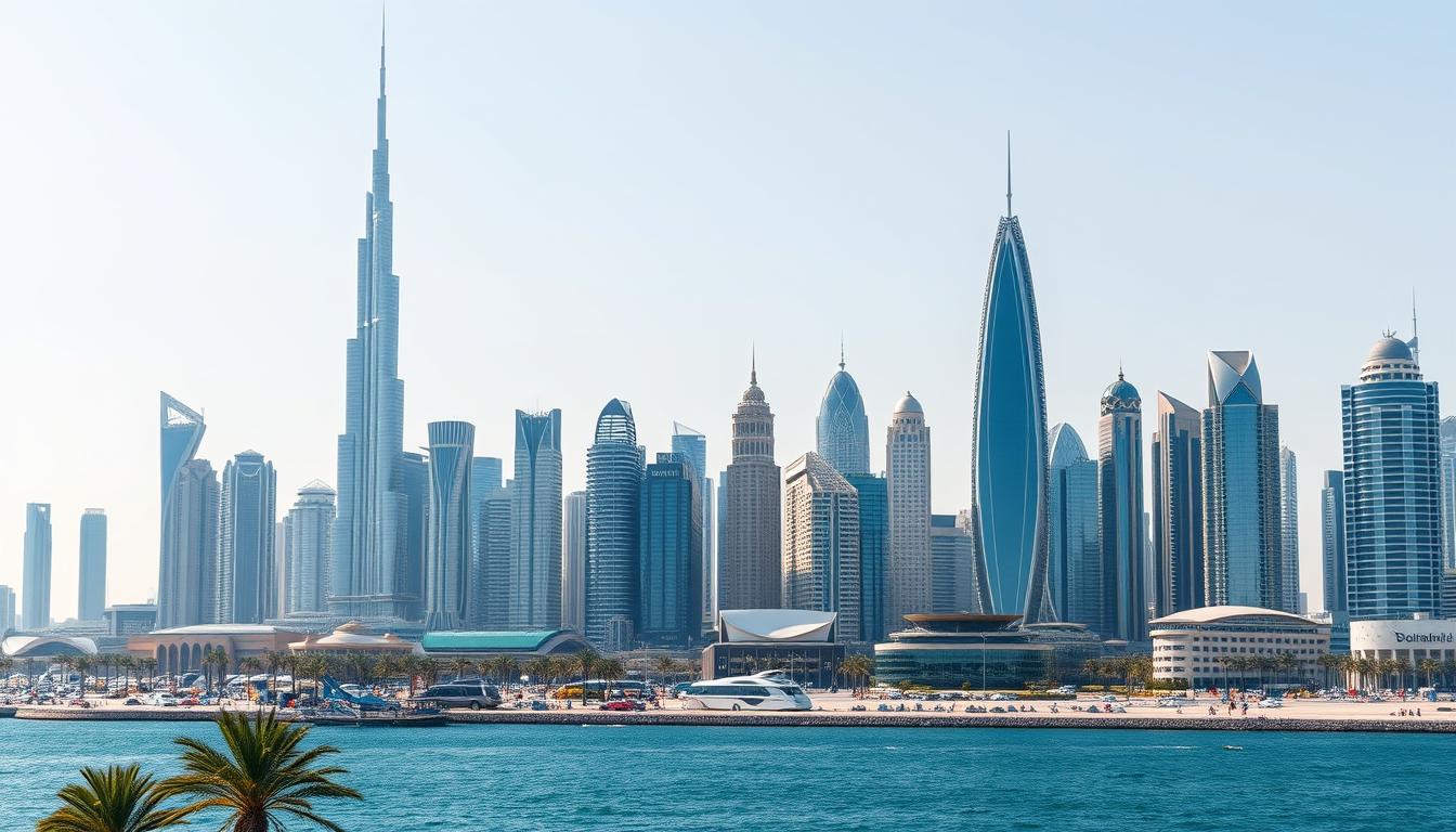 Dubai skyline with Burj Khalifa and business district, highlighting UAE as one of the top 10 countries to start a business