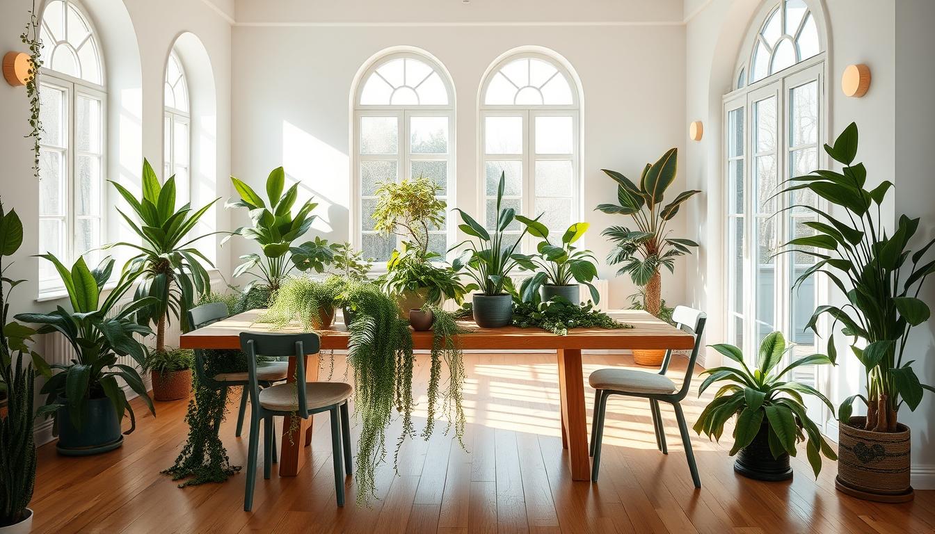 ideen für esszimmer dekoration mit Pflanzen