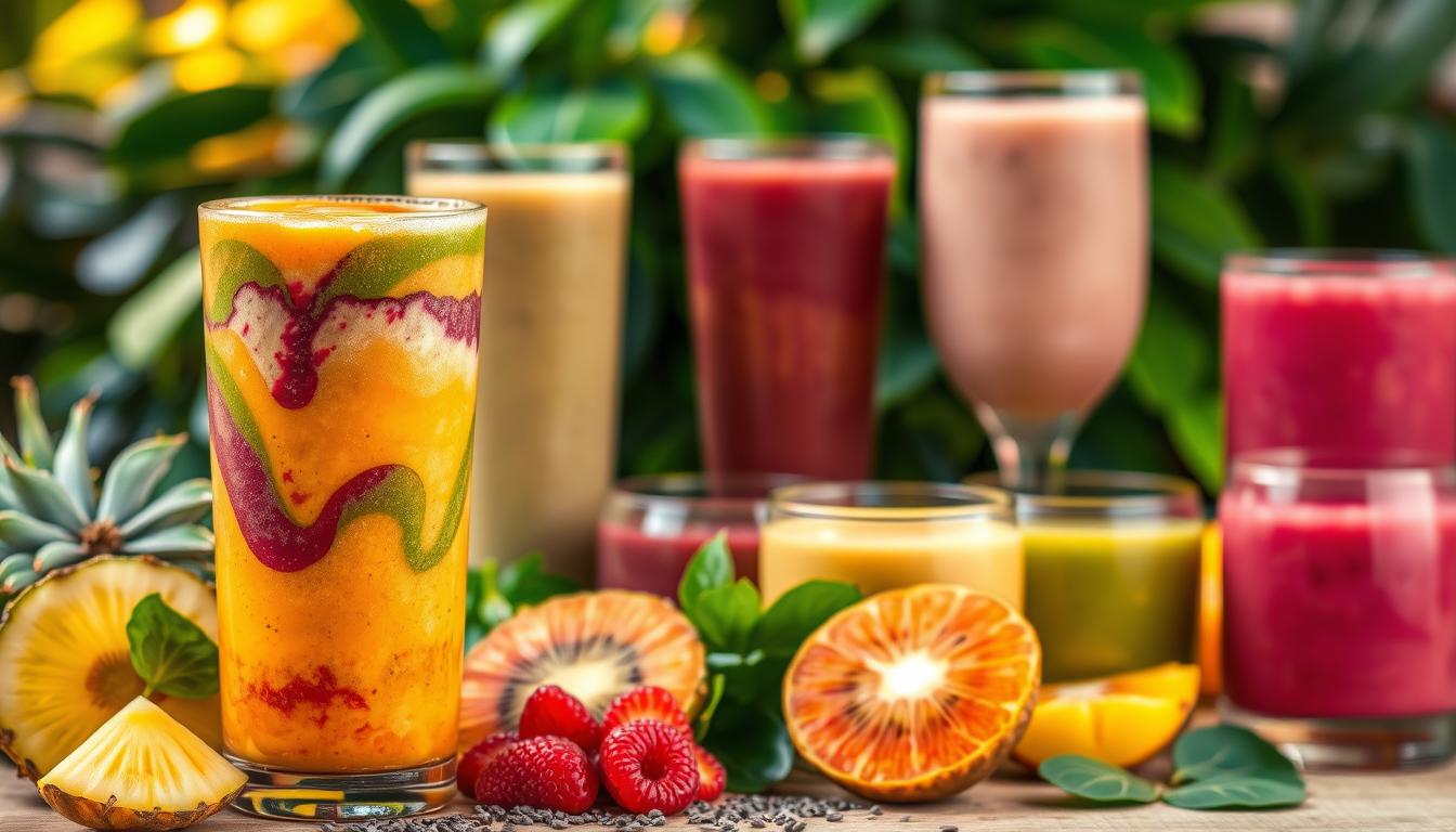 variações de smoothie