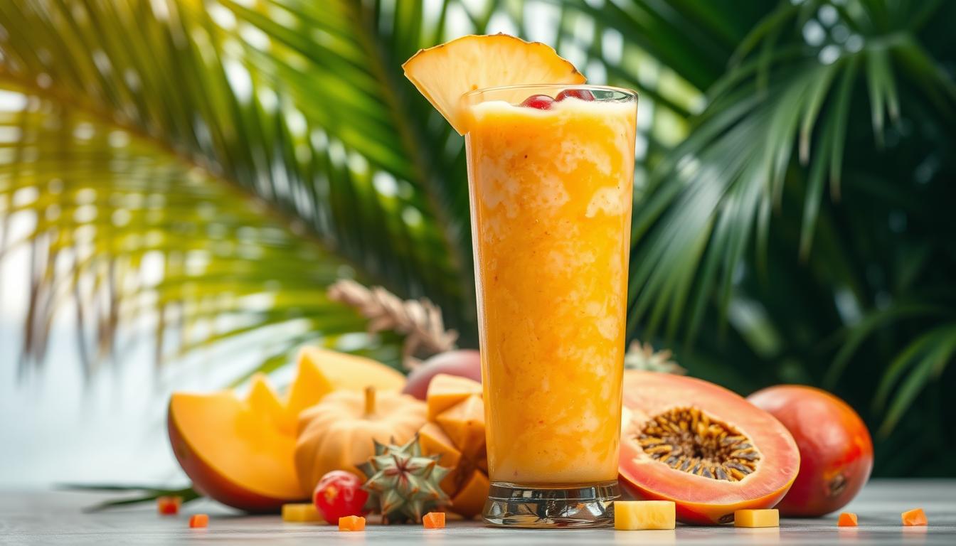 Receita Smoothie energético com frutas tropicais