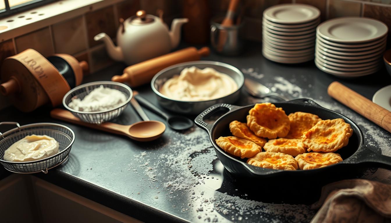 utensílios de cozinha para bolinhos fritos