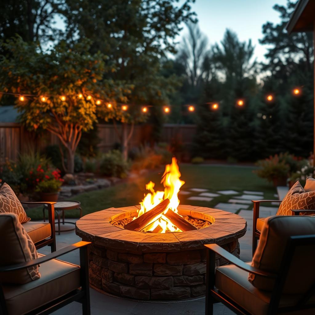 cozy backyard fire pit