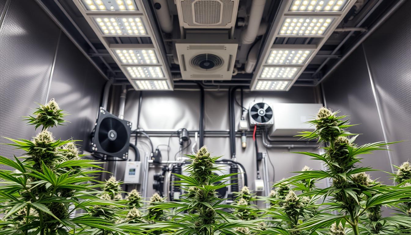indoor cannabis grow lighting setup