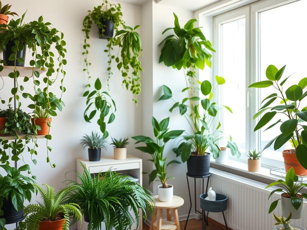 Plantas em apartamentos pequenos