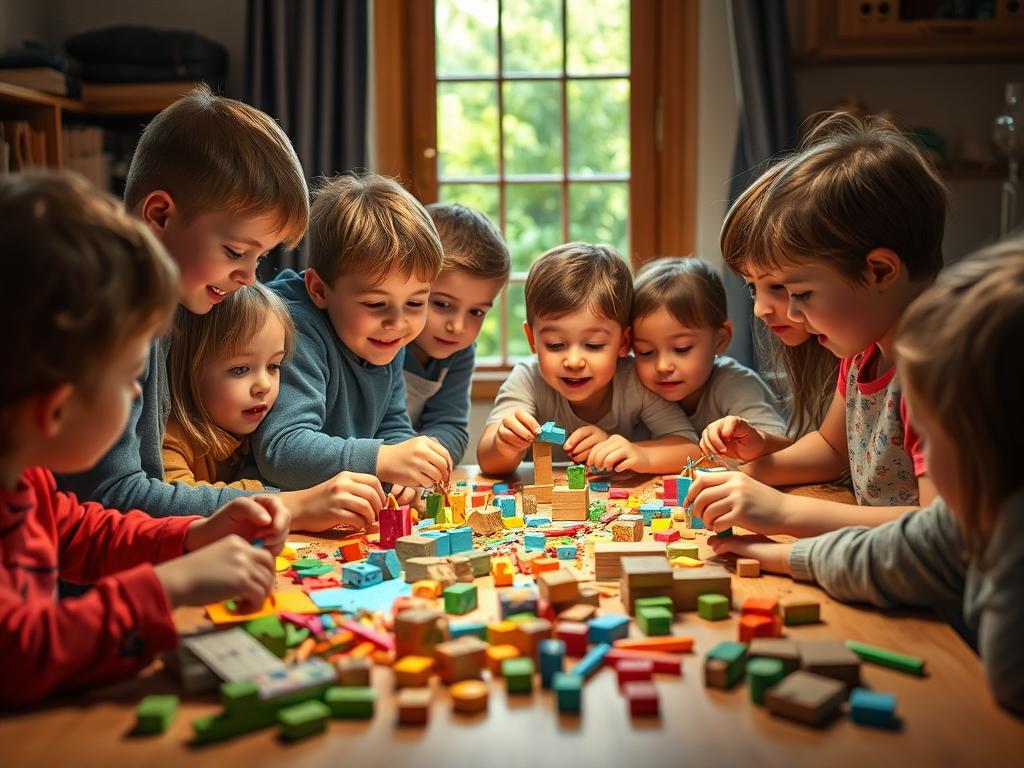 crianças criando brinquedos caseiros