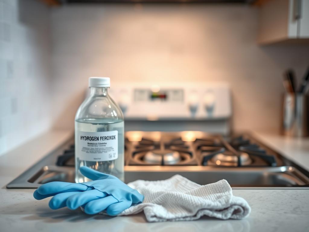 preparação para limpeza com água oxigenada