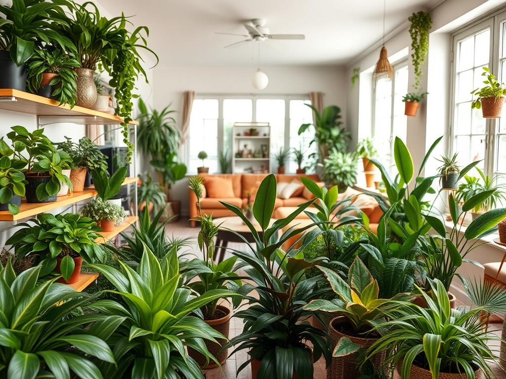 plantas decorativas em ambientes internos