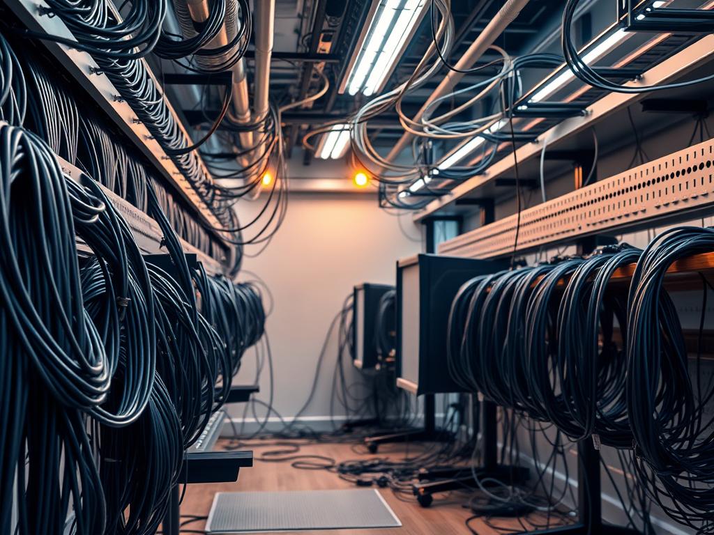 soluções organização fios cabos