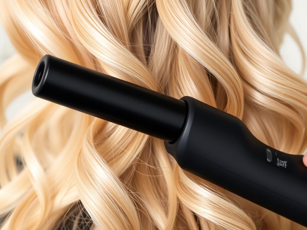 Modelador 1 Curves Taiff preto criando cachos em cabelo loiro