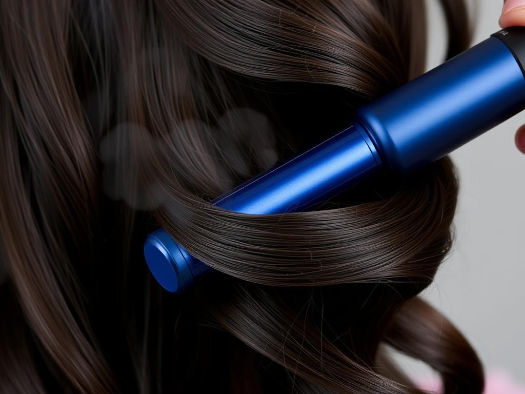 Babyliss Pro Nano Titanium Barril 25mm modelando cachos em cabelo escuro