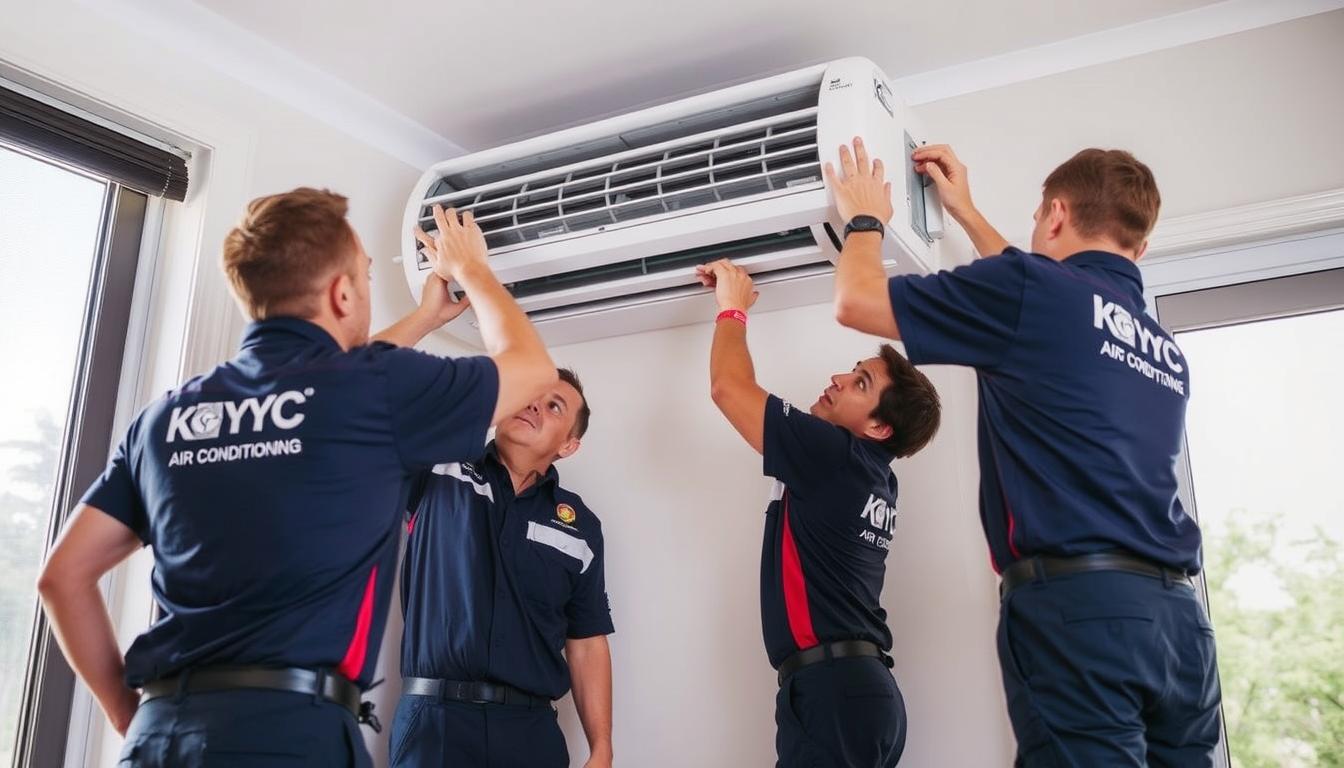 KYC Air Conditioning team installing a system in a Sydney home