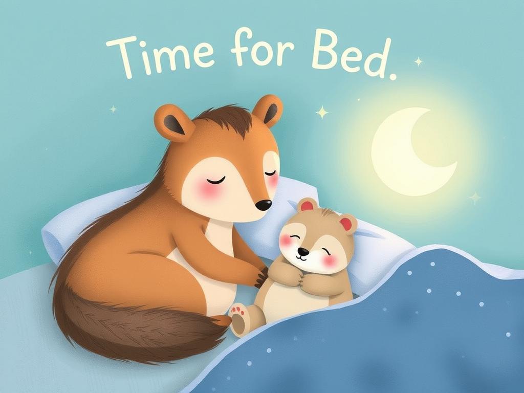 Time for Bed book illustration, calming best bedtime story for kids