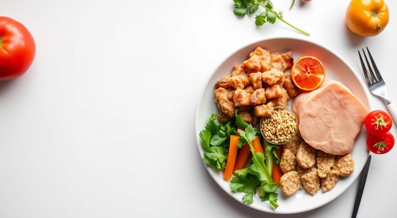 A neatly organized gestational diabetes diet plan, featuring a balanced plate with portions of lean protein, whole grains, fresh vegetables, and healthy fats. The layout is clean and visually appealing, with a soft, natural lighting that emphasizes the vibrant colors of the food. The foreground showcases the meal plan, while the background has a serene, minimalist atmosphere, conveying a sense of simplicity and mindfulness. The overall composition is designed to inspire and guide pregnant individuals in adopting a nutritious, doctor-recommended diet during this important stage of their lives.