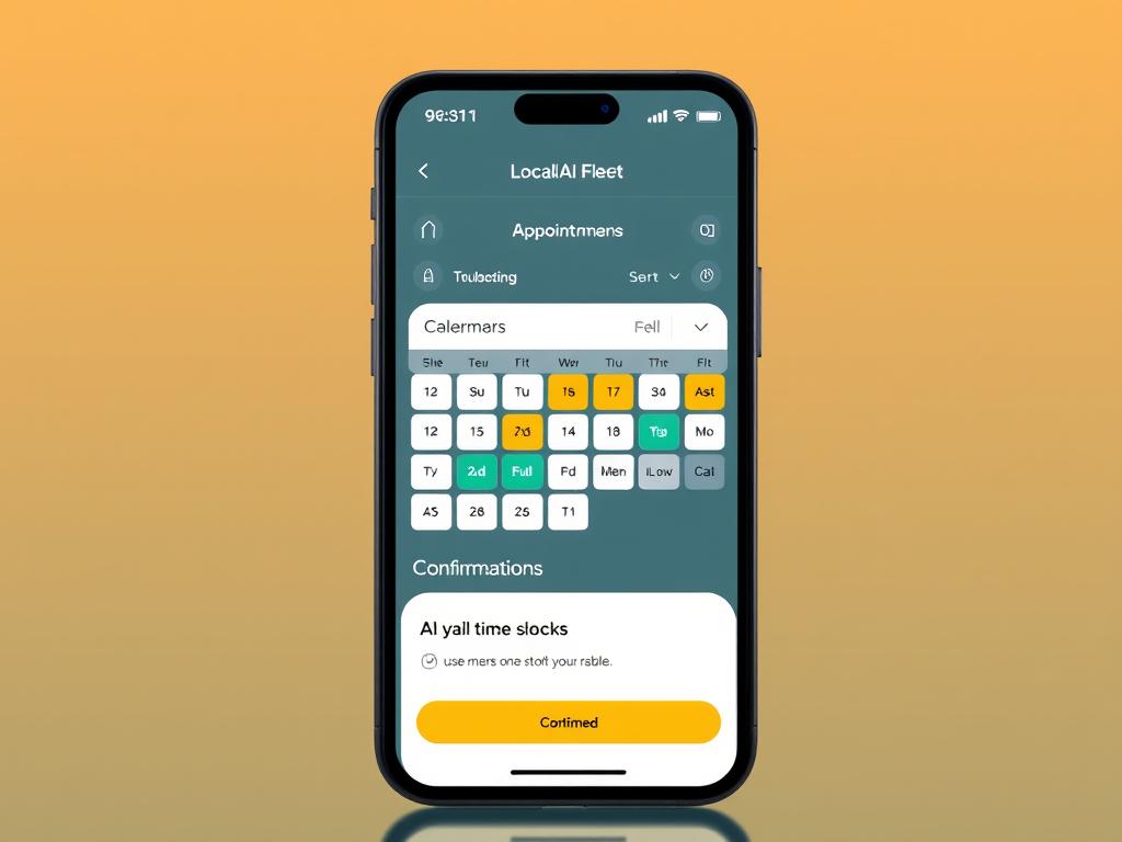 LocalAI Fleet booking interface showing calendar integration