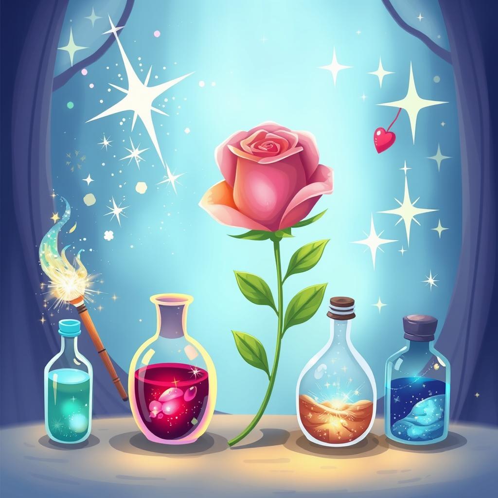 Magical elements in Disney-inspired children's story online with sparkles and enchanted objects