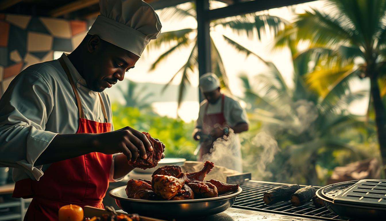 Caribbean jerk chicken cooking methods
