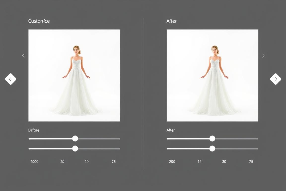 Customizable virtual model for AI wedding dress video generator