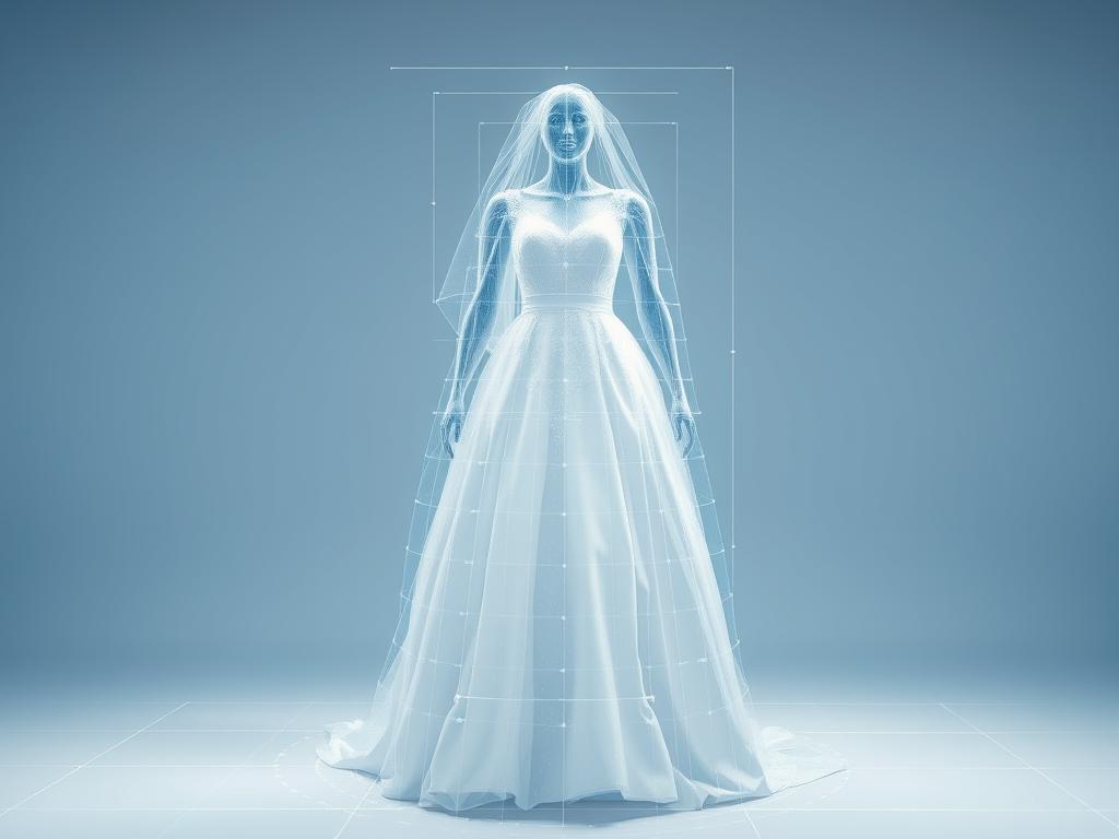 AI wedding dress visualization with body mapping technology