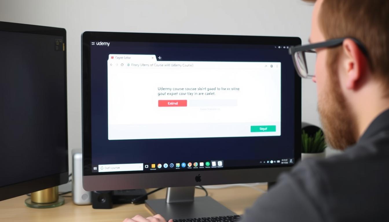 Person troubleshooting an expired coupon issue on Udemy