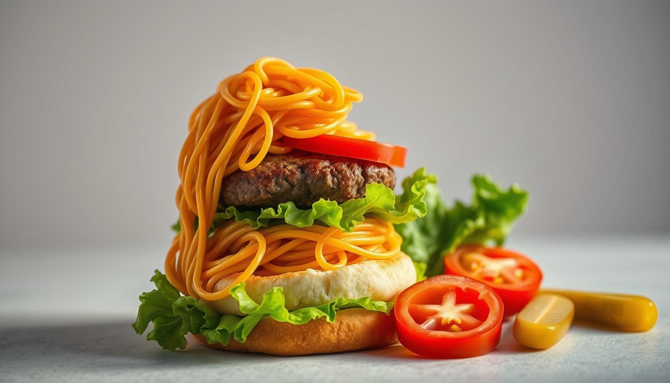 Noodle Burger Recipe Assembly