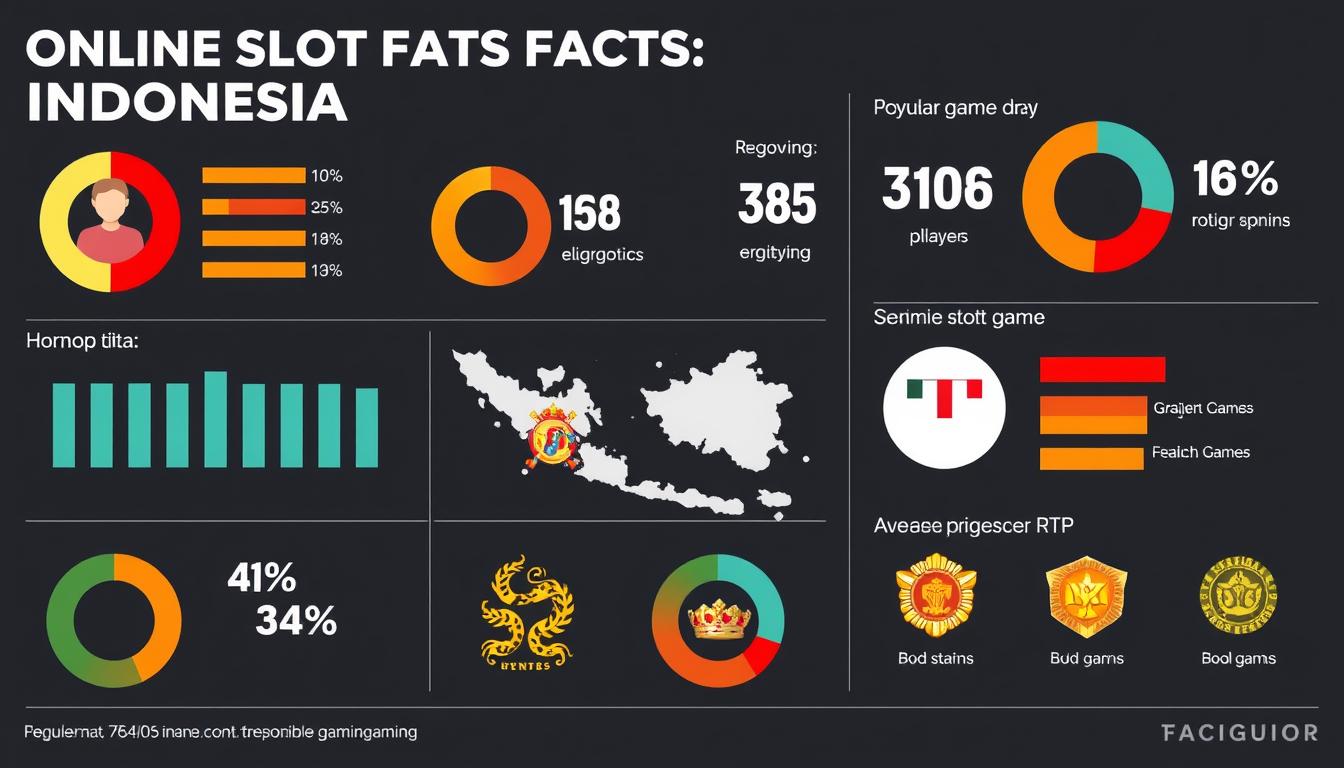 Infografik tentang fakta dan statistik slot online di Indonesia