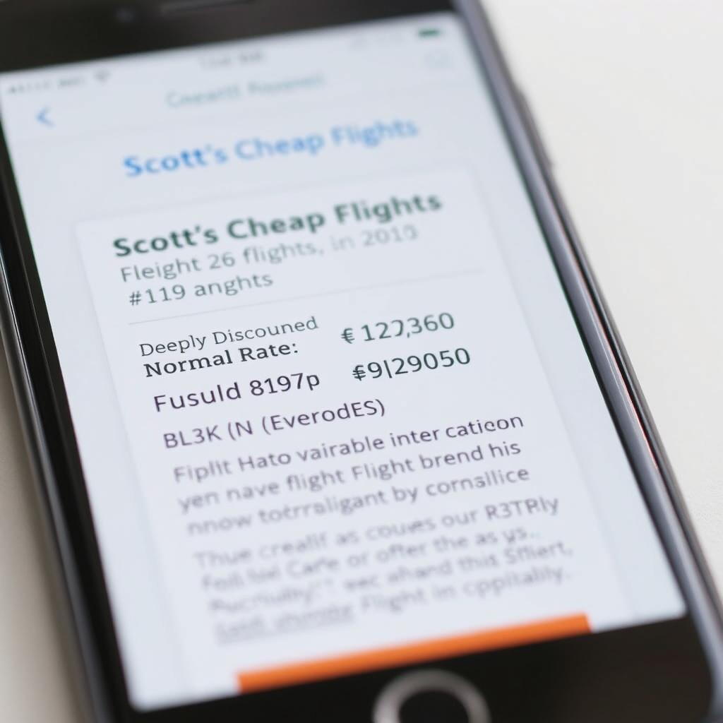 Scott's Cheap Flights email alert showing discount international flight deal