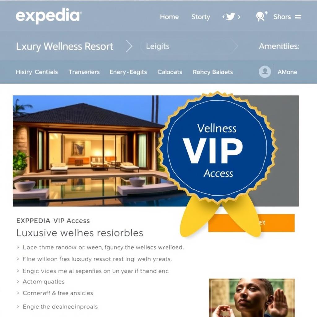 Expedia VIP Access badge for luxury wellness properties
