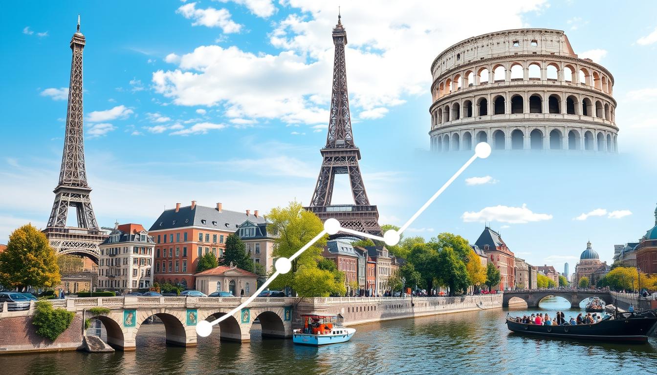 European city tour package showing travel deals for multiple destinations