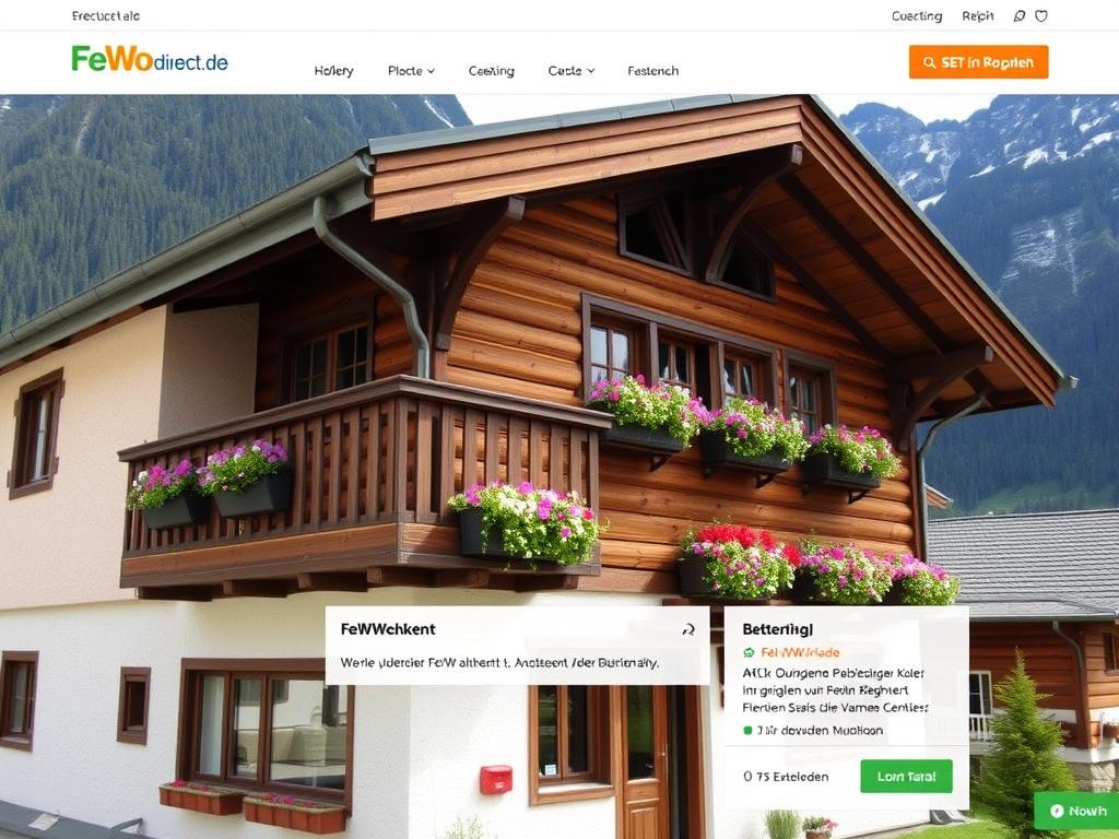 Traditional German alpine chalet available on FeWo-direkt with mountain views