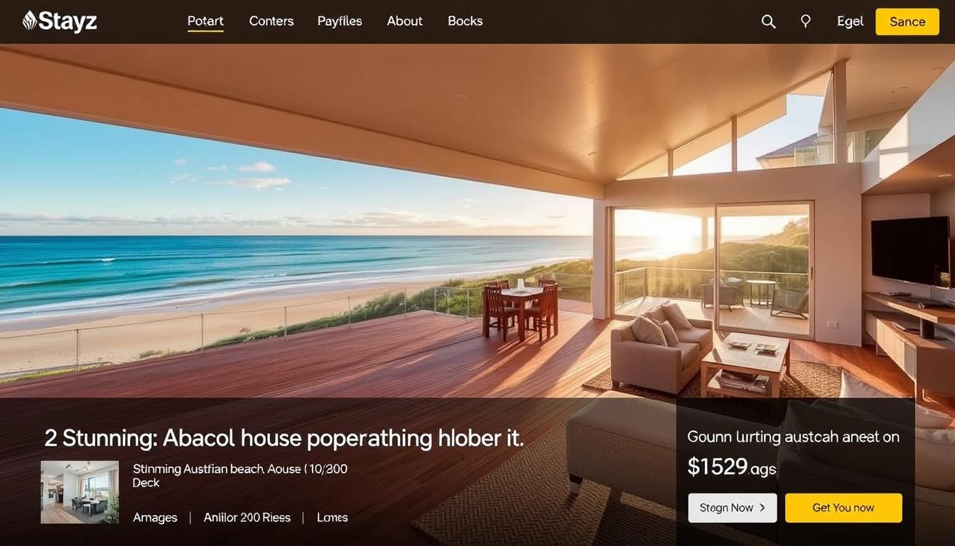 Australian beach house rental on Stayz platform with oceanfront view