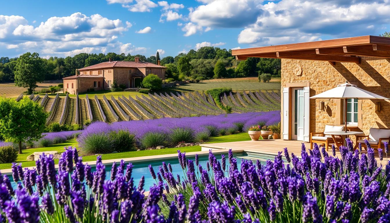 Luxury French vineyard wellness retreat available through Abritel