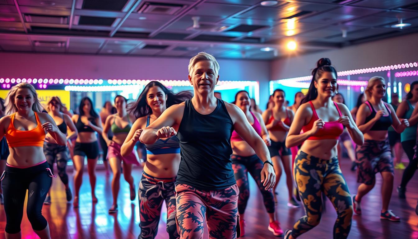 dança grátis e animada em aula de zumba
