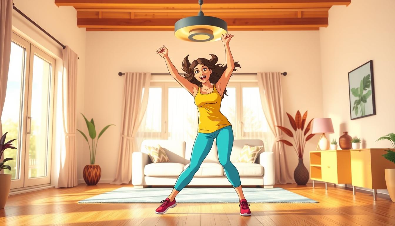 exercício leve em casa com Zumba
