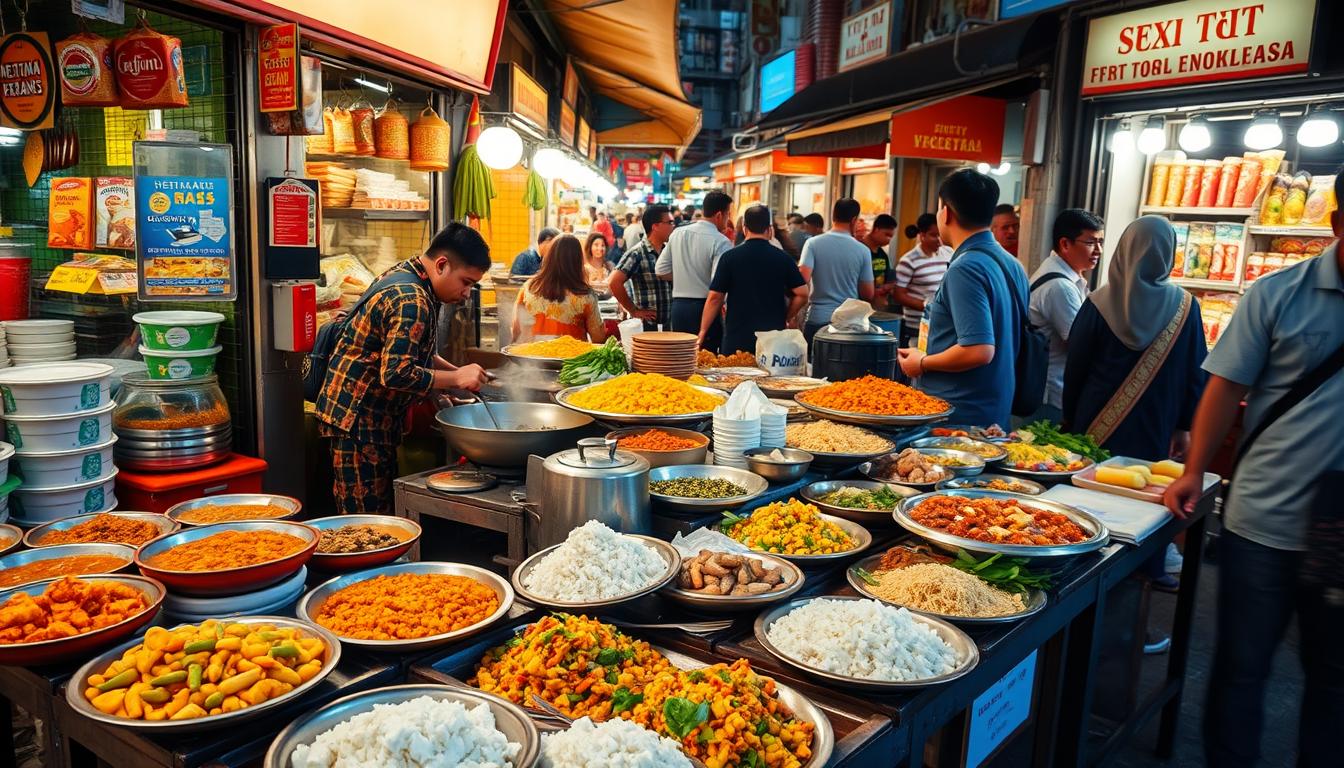 makanan vegetarian di Jalan Alor